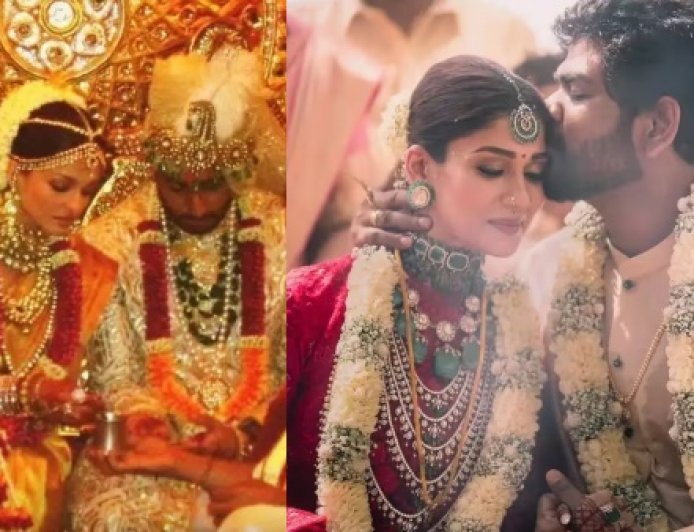 ஐஸ்வர்யா ராய் முதல் நயன்தாரா வரை : எந்த நடிகையின் திருமண உடை ரொம்ப விலை தெரியுமா? 