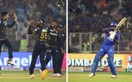 பழிக்கு பழி... மும்பை அணிக்கே ஆட்டம் காட்டிய கில்.. கடைசி ஓவரில் ஹர்திக்கால் நடந்த ட்விஸ்ட்...!