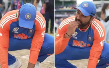 பிட்ச் மண்ணை சாப்பிட்ட ரோகித் சர்மா...  ஏன் தெரியுமா? இப்படி ஒரு பின்னணியா!