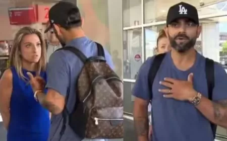 விமான நிலையத்தில் பெண்ணுடன் சண்டைக்கு சென்ற விராட் கோலி! வைரலாகும் வீடியோ!