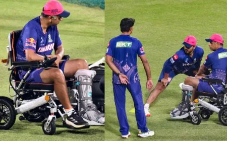 சக்கர நாற்காலியில் வந்த டிராவிட்.. பதறிய வீரர்கள்.. நடந்தது என்ன?