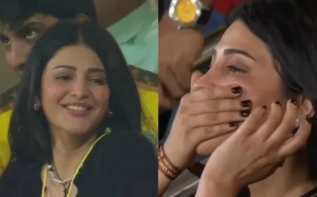 சென்னை அணியின் தோல்வியால் நொறுங்கிய ஸ்ருதிஹாசன்.. சேப்பாக்கத்தில் நடிகை கண்ணீர்!