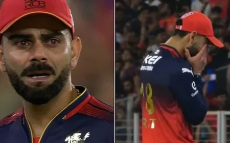 கடைசி ஓவர் முடியும் முன்பே அழுத விராட் கோலி.. ஓடி வந்த ஏபி டிவில்லியர்ஸ்.. நடந்தது என்ன?