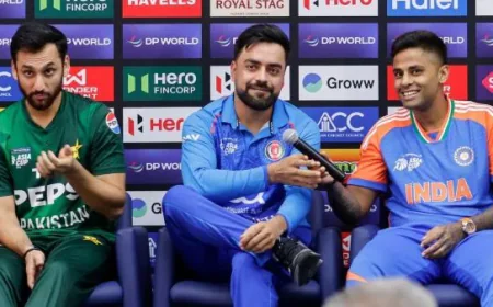 இந்தியா - பாகிஸ்தான் கேப்டன்கள் சந்திப்பில் சர்ச்சை! நடுவில் ரஷித் கான்... திட்டமிட்ட ஏற்பாடா?