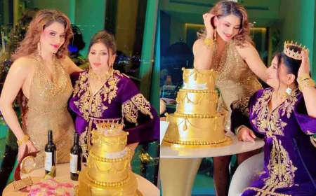 தாயாரின் பிறந்தநாளை தங்கக் கேக்குடன் கொண்டாடிய ஊர்வசி ரவுத்தேலா