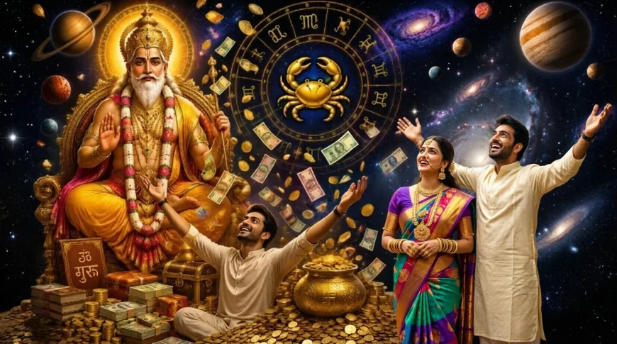 இன்று உச்ச ராசியில் வலுவடையும் குரு பகவான்: இந்த 4 ராசிக்கு பண மழை கொட்டப்போகுது! உங்க ராசி இதுல இருக்கா?