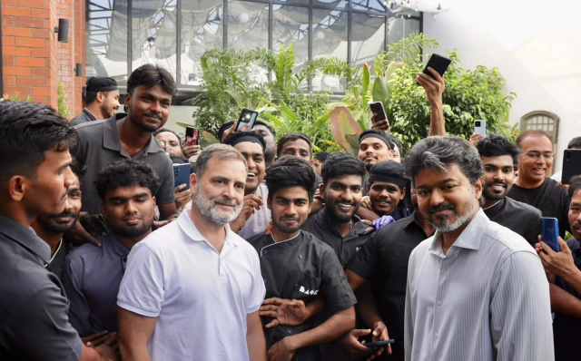 சென்னையில் முதல்வர் விஜய்யுடன் ராகுல் காந்தி திடீர் சந்திப்பு: மதிய விருந்துடன் முக்கிய ஆலோசனை