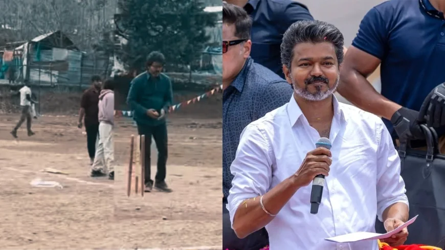 விஜய் பந்துவீசும் வீடியோ வைரல்: கிரிக்கெட் மீது விஜய்க்கு இவ்வளவு ஆர்வமா?