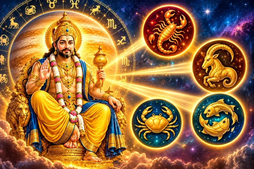 குரு பகவானின் பார்வையால் அதிர்ஷ்டம் பெறப்போகும் ராசிகள்! தொழில் வளர்ச்சி, பணவரவு, திருமண யோகம் யாருக்கு?